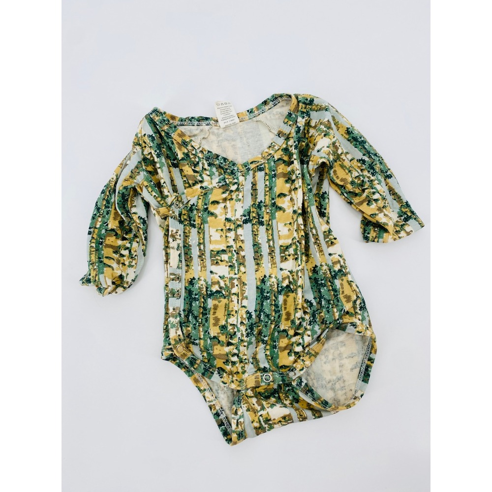 Kate Quinn Bodysuit Baby 3-6M Green Birch Tree Bamboo Long Sleeve